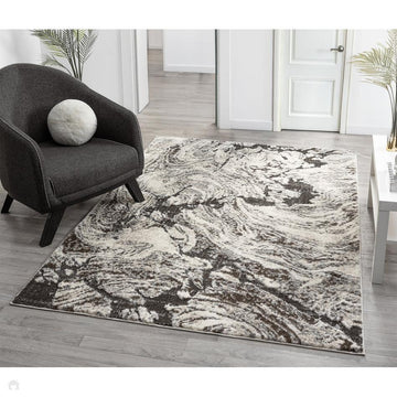 Eleanor Astro ELN01 Modern Abstract Marbled Distressed Soft-Touch High-Density Carved 3D Embossed Hi-Lo Textured Polyblend Light Grey/Charcoal Grey/Taupe/Ivory/Black Rug-Desire Rugs-Rug Love - The Most Loved Rug Store